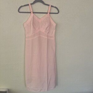 Vintage Pink Silk Slip Dress, Spaghetti Strap‎ Adjustable, Wearpruf, READ